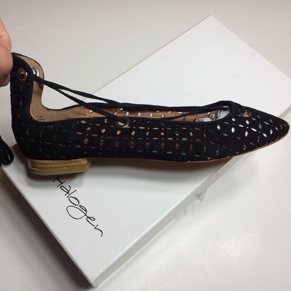 Halogen Nella Ghillie Black Ballet Women's Flats - Picture 8 of 9